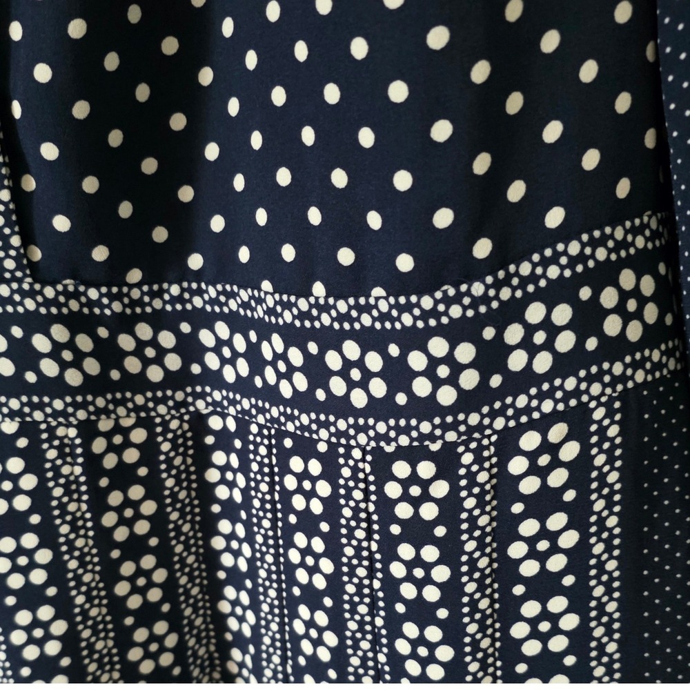 Boden Navy Clemency Shirt Dress US 12 Midi Button-Up Polka Dot Floral Pattern - Picture 6 of 12